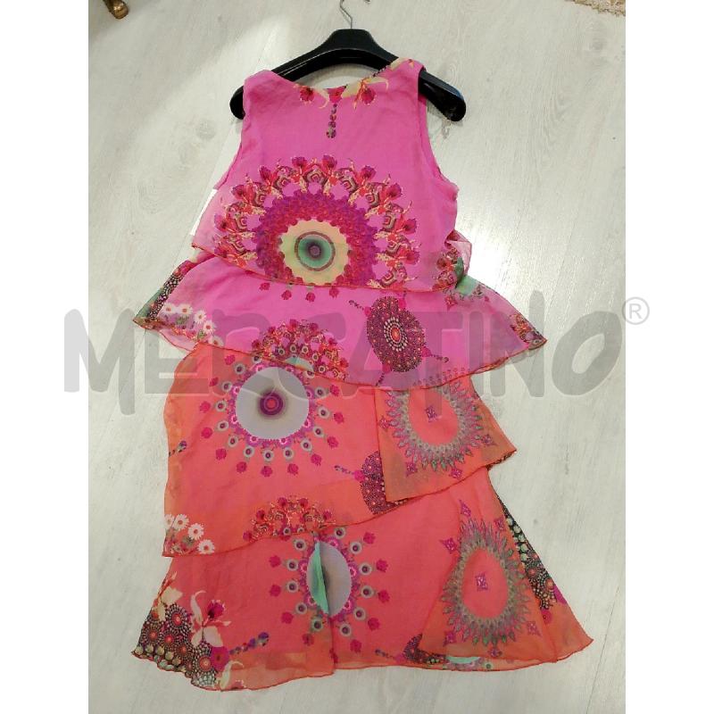 VESTITO DONNA DESIGUAL FUCSIA ARANCIONE  | Mercatino dell'Usato San giovanni teatino 2