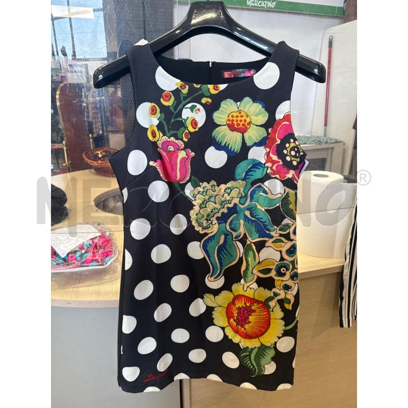 VESTITO DONNA DESIGUAL NERO FIORI | Mercatino dell'Usato San giovanni teatino 1
