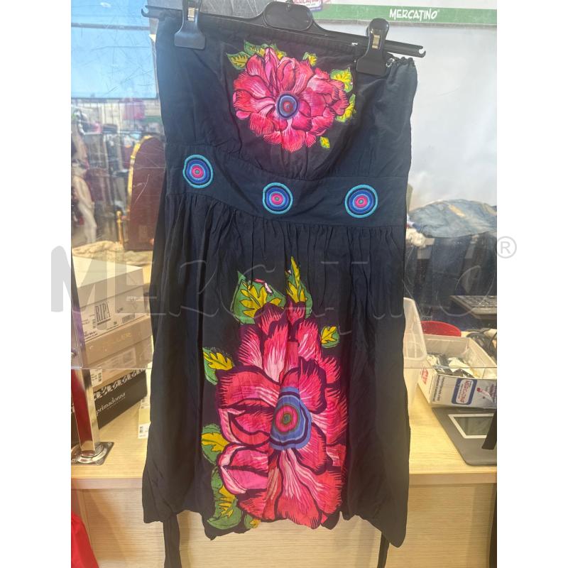 VESTITO DONNA DESIGUAL NERO FIORI | Mercatino dell'Usato San giovanni teatino 1
