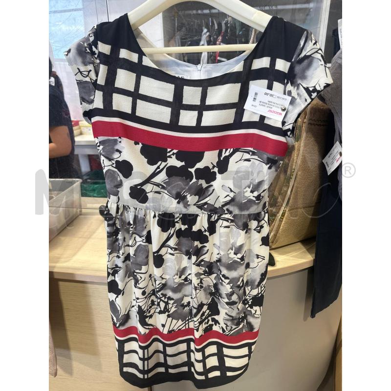 VESTITO DONNA EDAS BIANCO FIORI NERI DETT ROSSI | Mercatino dell'Usato San giovanni teatino 1