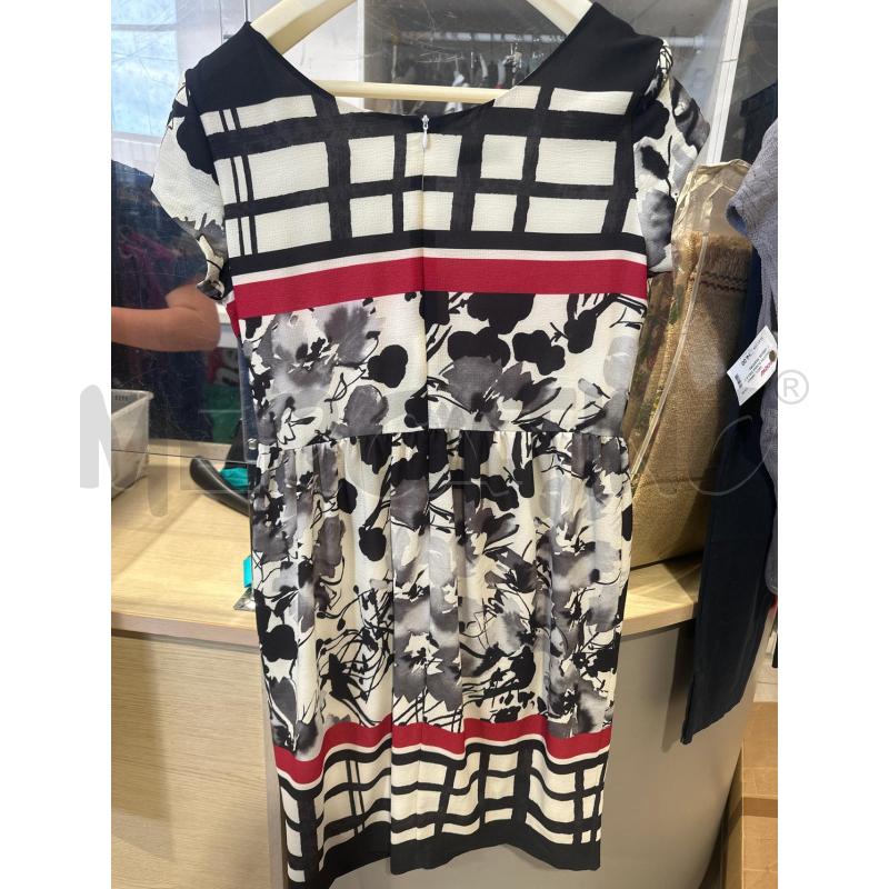 VESTITO DONNA EDAS BIANCO FIORI NERI DETT ROSSI | Mercatino dell'Usato San giovanni teatino 3