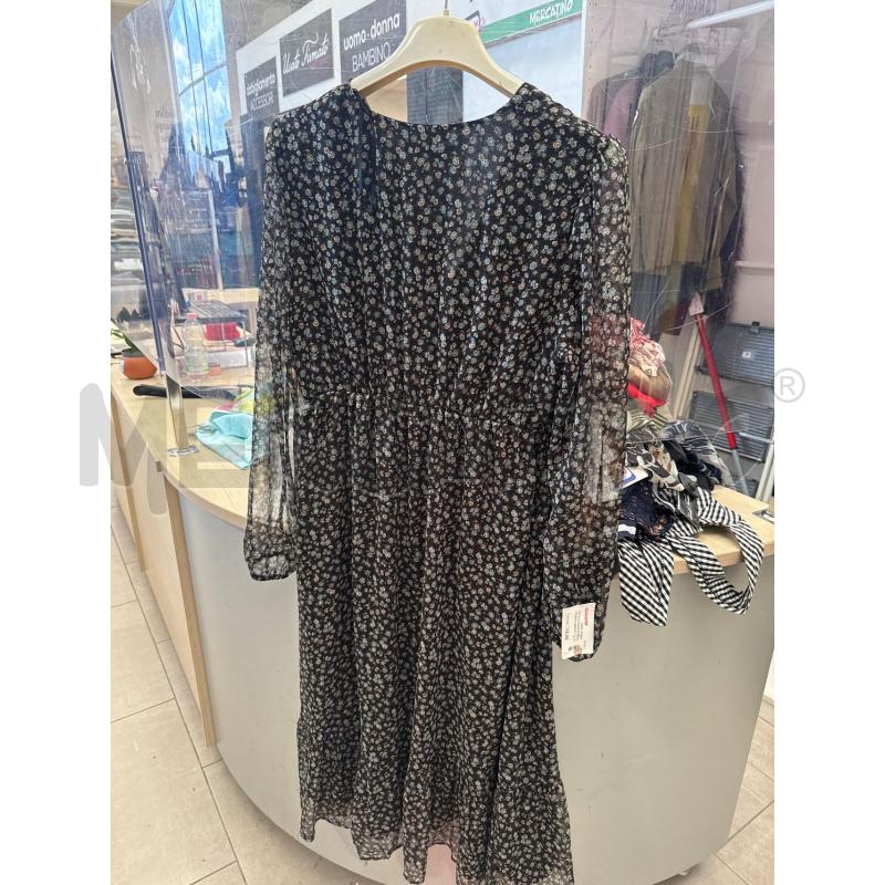 VESTITO DONNA FIORELLA RUBINO NERO FIORI MARRONI CELESTI | Mercatino dell'Usato San giovanni teatino 2