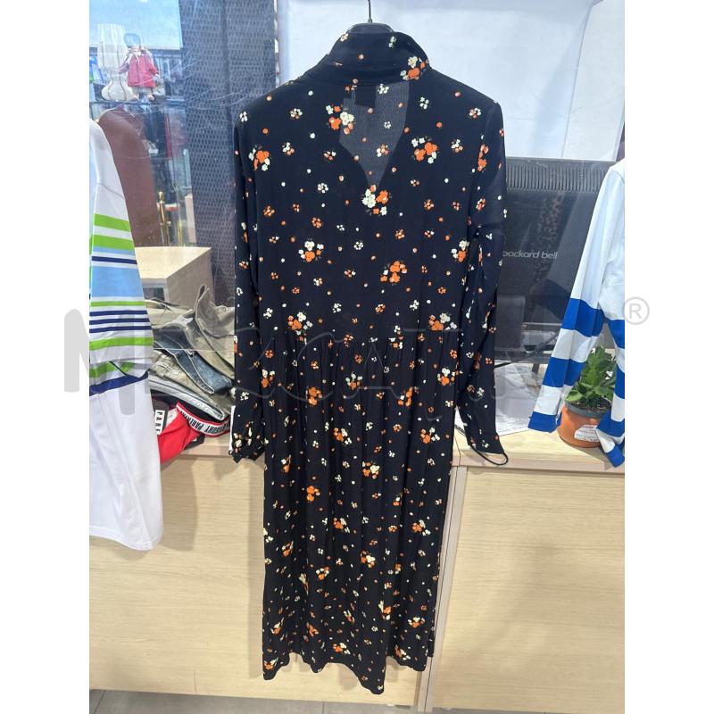 VESTITO DONNA ICHI NERO FIORI ARANCIONI | Mercatino dell'Usato San giovanni teatino 2