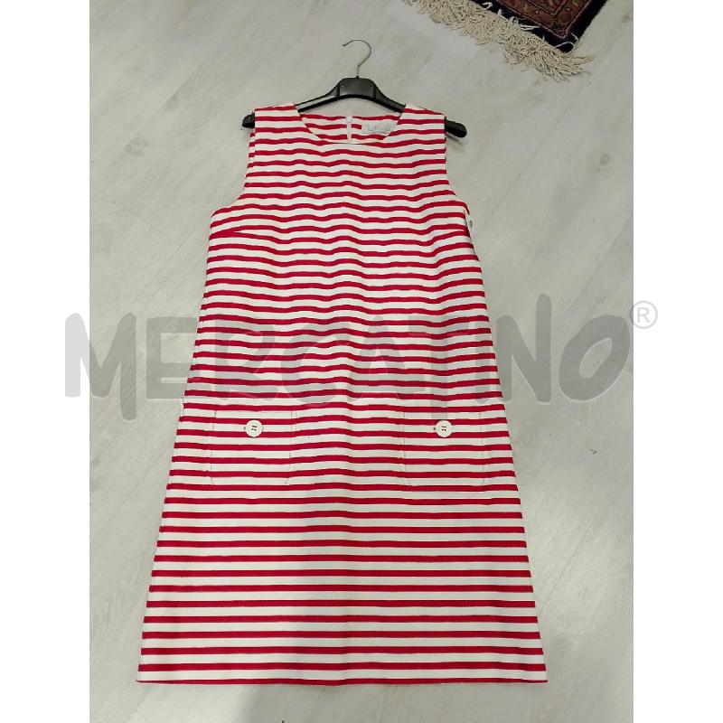 VESTITO DONNA INTREND BIANCO RIGHE ROSSE | Mercatino dell'Usato San giovanni teatino 1