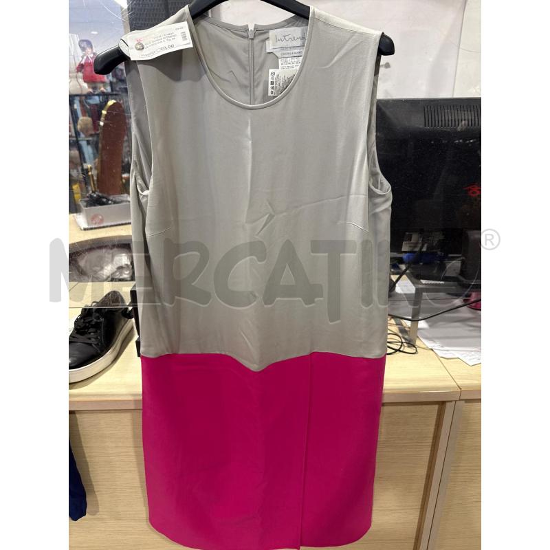 VESTITO DONNA INTREND GRIGIO FUCSIA SETA LANA | Mercatino dell'Usato San giovanni teatino 1