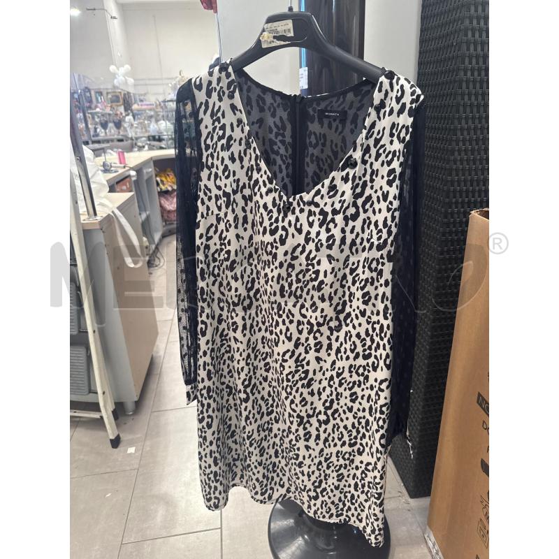 VESTITO DONNA IRONICA BIANCO NERO PERLINE NERE COLLO  | Mercatino dell'Usato San giovanni teatino 1