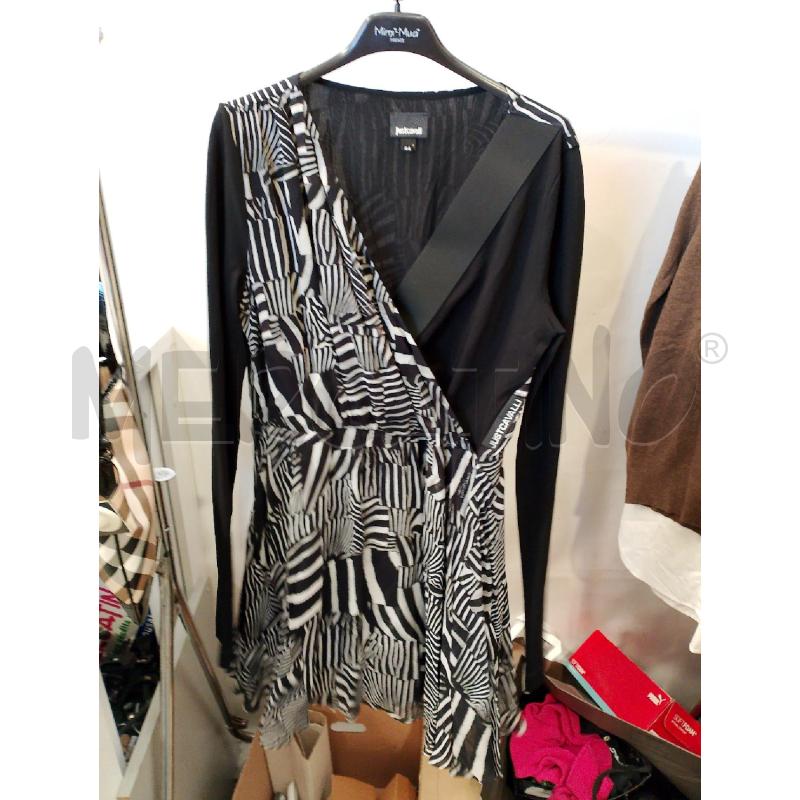 VESTITO DONNA JUST CAVALLI NERO ZEBRATO | Mercatino dell'Usato San giovanni teatino 1