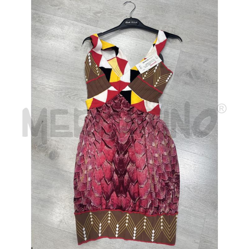 VESTITO DONNA JUST CAVALLI ROSA MARRONE FANTASIA TG 42 | Mercatino dell'Usato San giovanni teatino 1