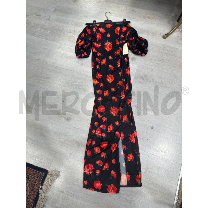 VESTITO DONNA LUCY NERO ROSE LUNGO | Mercatino dell'Usato San giovanni teatino 1