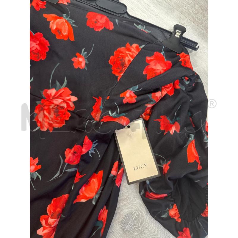 VESTITO DONNA LUCY NERO ROSE LUNGO | Mercatino dell'Usato San giovanni teatino 2