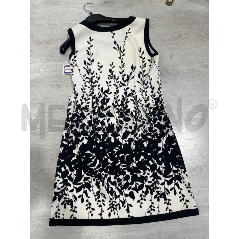 VESTITO DONNA MILVA P BIANCO NERO FOGLIE | Mercatino dell'Usato San giovanni teatino 3