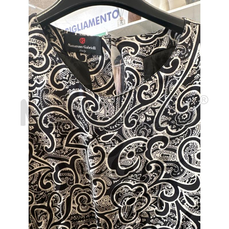 VESTITO DONNA NAZARENO GABRIELLI BIANCO NERO SETA | Mercatino dell'Usato San giovanni teatino 2