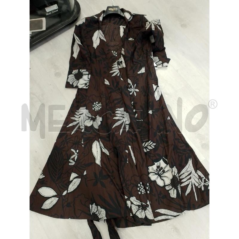 VESTITO DONNA NIAMA MARRONE BIANCO FANTASIA | Mercatino dell'Usato San giovanni teatino 1
