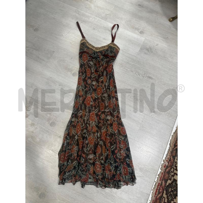 VESTITO DONNA SANDRO LUNGO VELATO MARRONE FANTASIA  | Mercatino dell'Usato San giovanni teatino 1