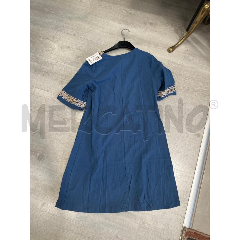 VESTITO DONNA SMARCHIATO BLU RICAMO BEIGE | Mercatino dell'Usato San giovanni teatino 2