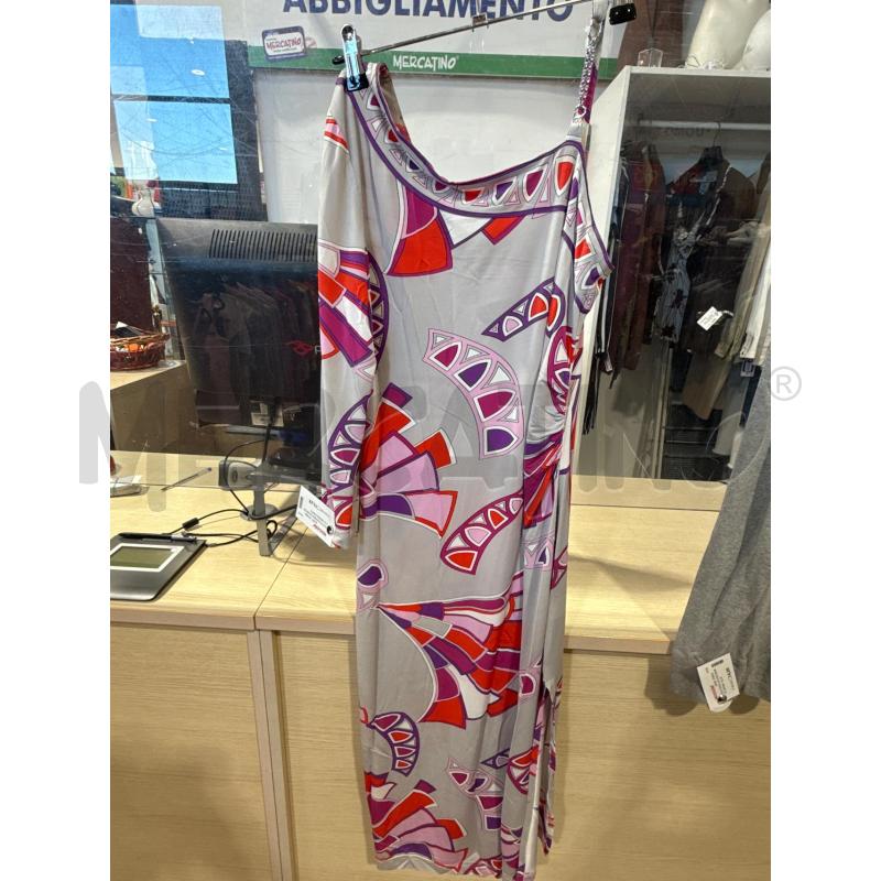 VESTITO DONNA SMARCHIATO GRIGIO FANTASIA VIOLA ROSSA | Mercatino dell'Usato San giovanni teatino 1