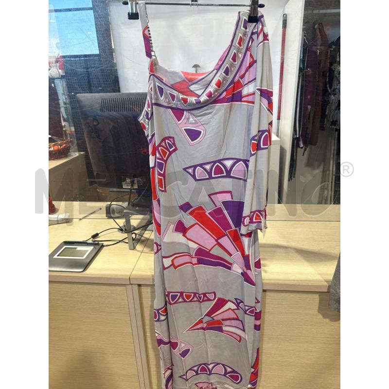 VESTITO DONNA SMARCHIATO GRIGIO FANTASIA VIOLA ROSSA | Mercatino dell'Usato San giovanni teatino 2