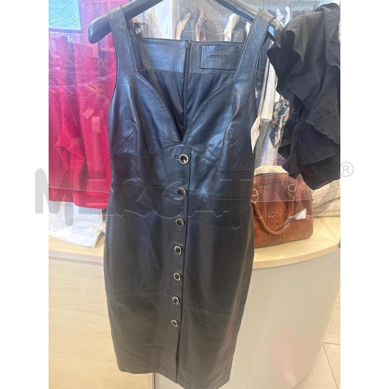 VESTITO DONNA UTERQUE NERO PELLE BOTTONI | Mercatino dell'Usato San giovanni teatino 1