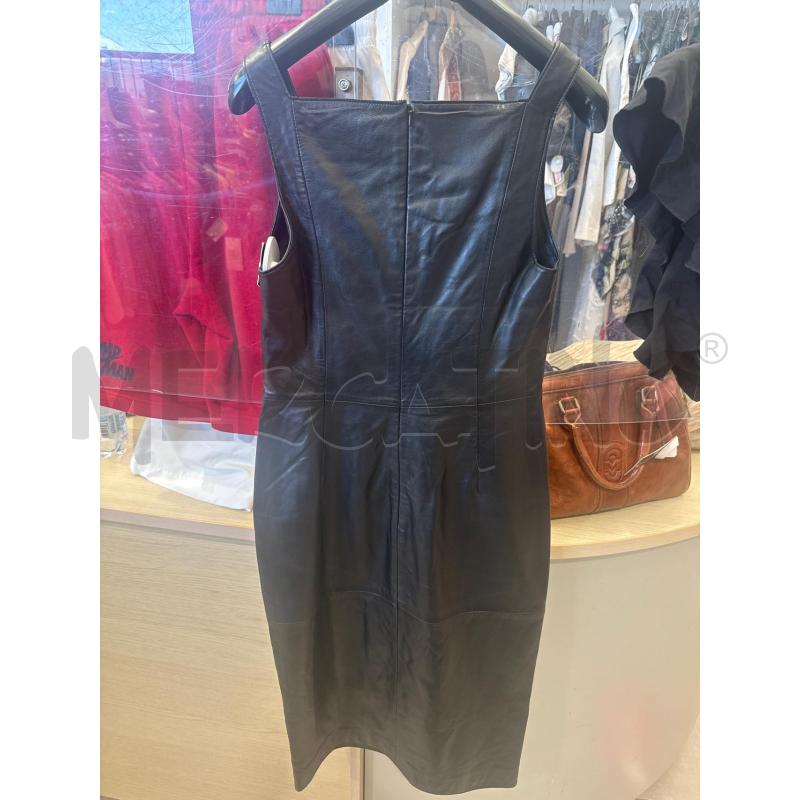 VESTITO DONNA UTERQUE NERO PELLE BOTTONI | Mercatino dell'Usato San giovanni teatino 2