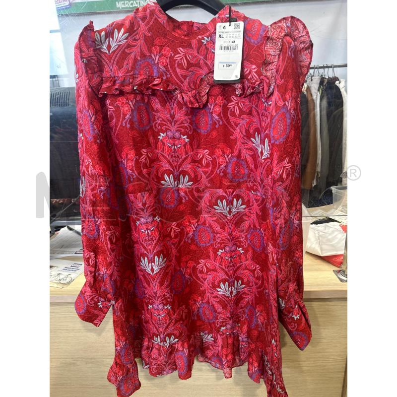VESTITO DONNA ZARA FUCSIA FANTASIA  | Mercatino dell'Usato San giovanni teatino 1
