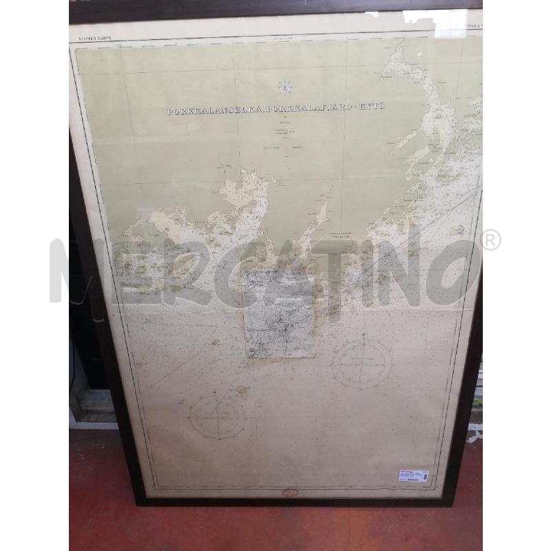 QUADRO CARTINA NAVALE FINLANDIA ANNI 60 ORIGINALE | Mercatino dell'Usato Savigliano 1