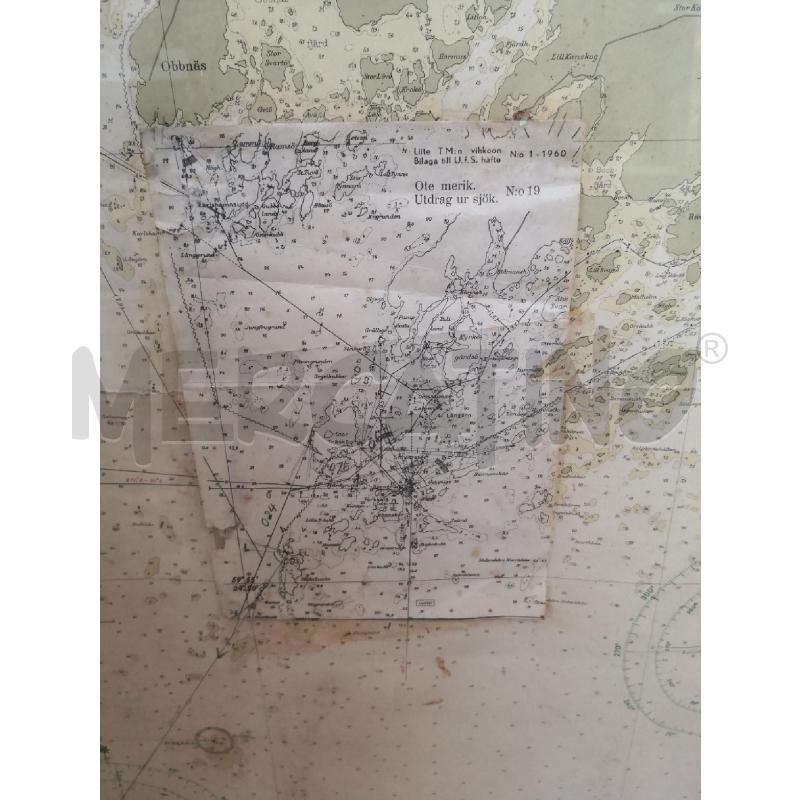 QUADRO CARTINA NAVALE FINLANDIA ANNI 60 ORIGINALE | Mercatino dell'Usato Savigliano 2