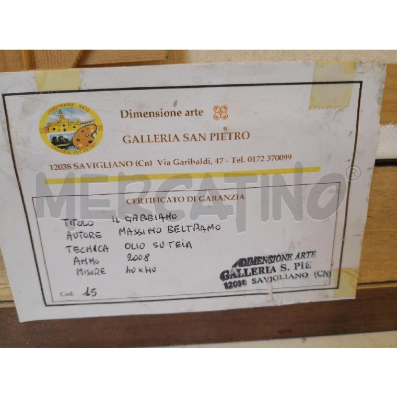 QUADRO PITTURA OLIO MASSIMO BELTRAMO IL GABBIANO | Mercatino dell'Usato Savigliano 4