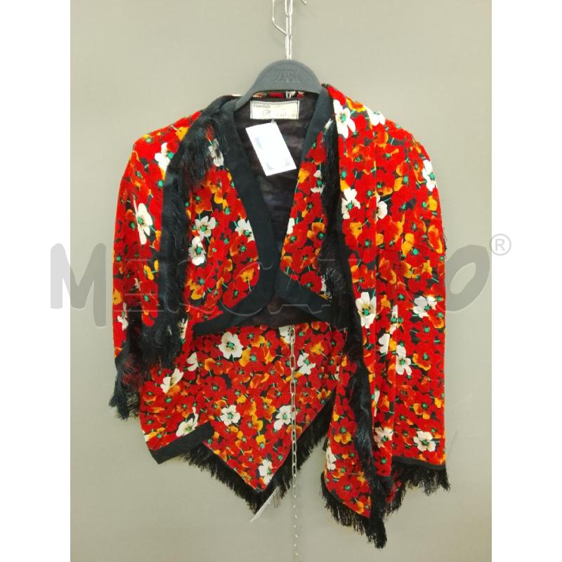 GIACCA DONNA FIORI SETA ROSSA CINTURA FOULARD+ | Mercatino dell'Usato Cantu' 1