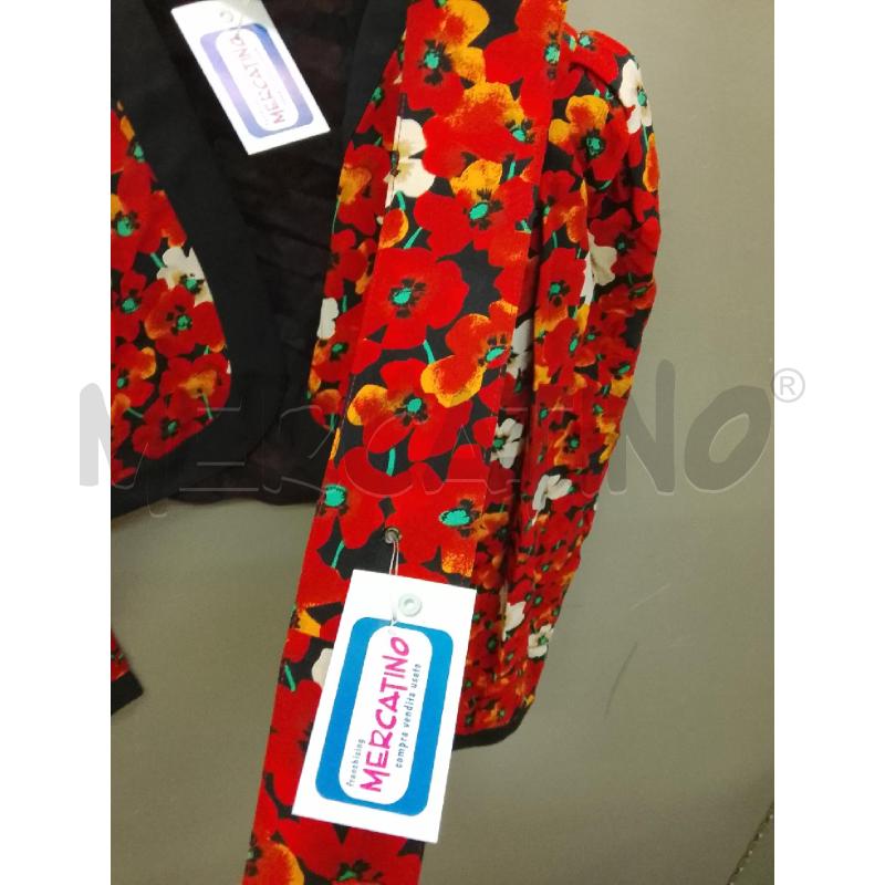 GIACCA DONNA FIORI SETA ROSSA CINTURA FOULARD+ | Mercatino dell'Usato Cantu' 3