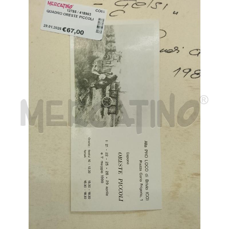 QUADRO ORESTE PICCOLI | Mercatino dell'Usato Cantu' 4