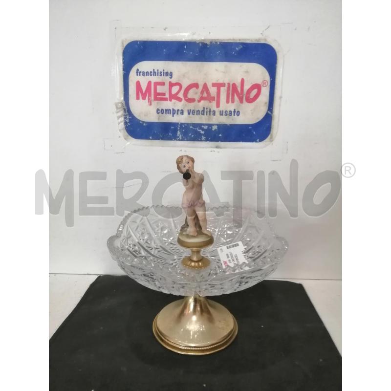 ALZATINA  CRISTALLO CON PUTTO PORCELLANA | Mercatino dell'Usato Catania stazione centrale 1