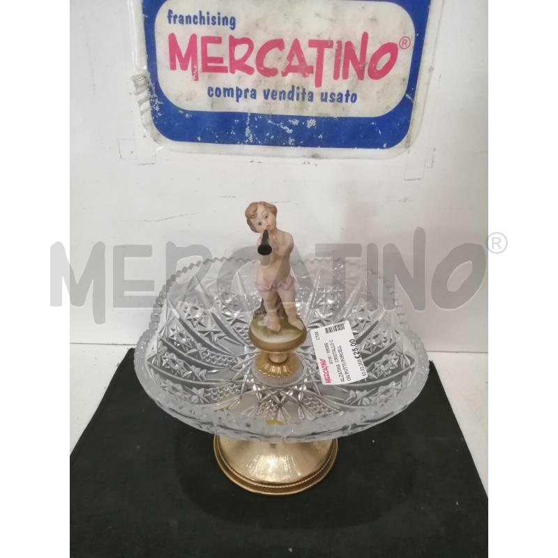 ALZATINA  CRISTALLO CON PUTTO PORCELLANA | Mercatino dell'Usato Catania stazione centrale 2