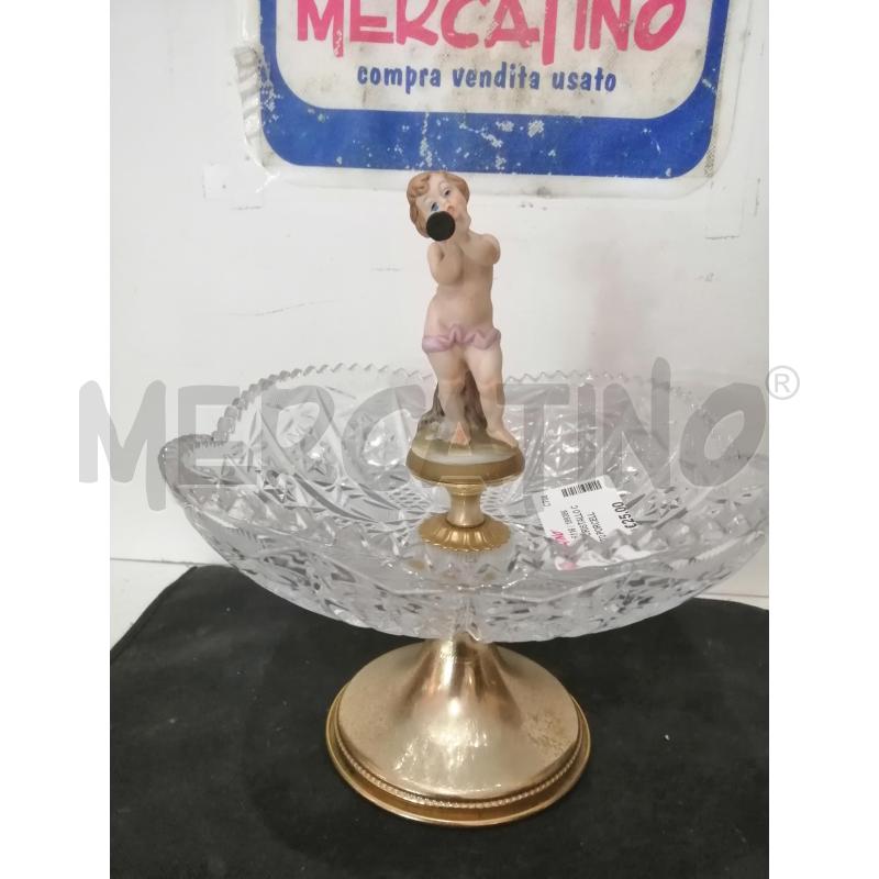 ALZATINA  CRISTALLO CON PUTTO PORCELLANA | Mercatino dell'Usato Catania stazione centrale 3