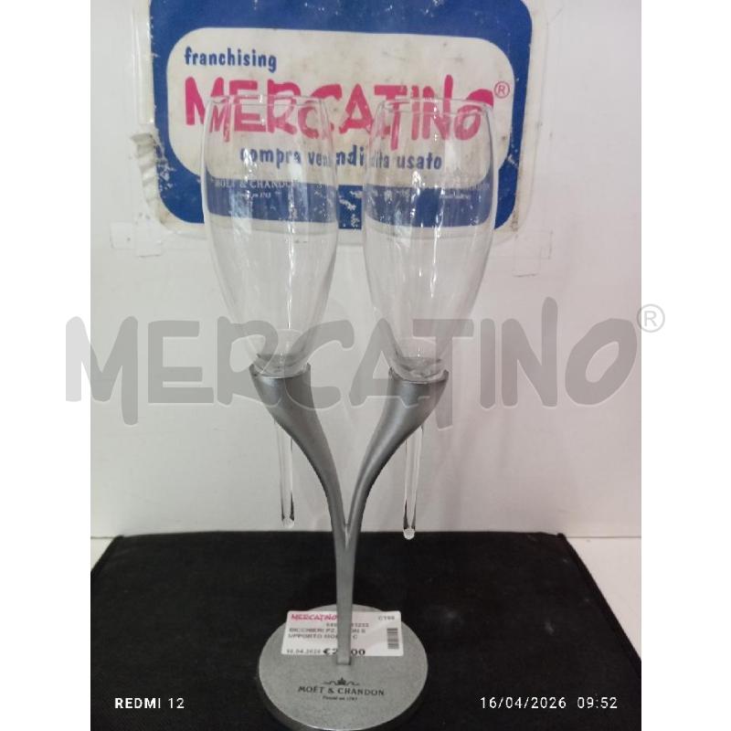 BICCHIERI PZ. 2 CON SUPPORTO MOET E CHANDON | Mercatino dell'Usato Catania stazione centrale 1