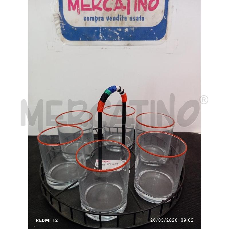 BICCHIERI PZ. 6 CON SUPPORTO | Mercatino dell'Usato Catania stazione centrale 1