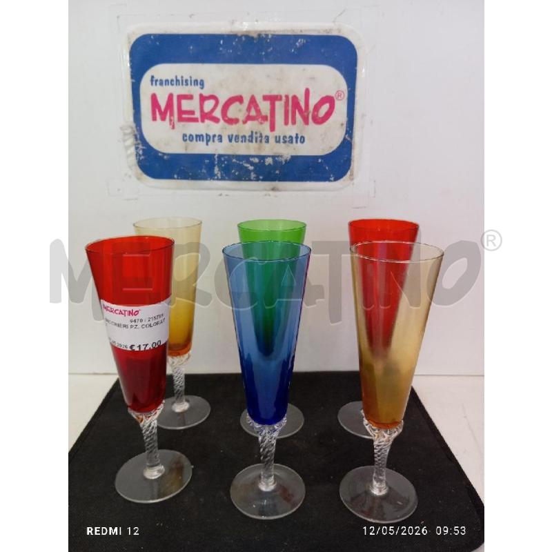 BICCHIERI PZ. COLORATI | Mercatino dell'Usato Catania stazione centrale 1