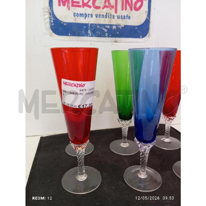 BICCHIERI PZ. COLORATI | Mercatino dell'Usato Catania stazione centrale 2