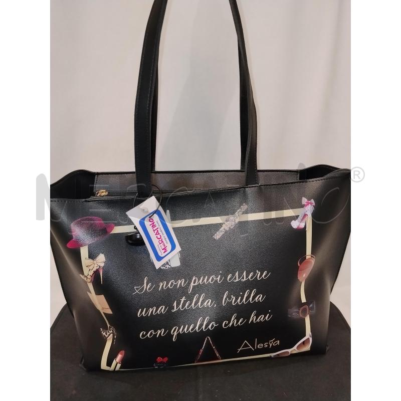 BORSA DONNA ALESYA NERA STAMPATA | Mercatino dell'Usato Catania stazione centrale 1