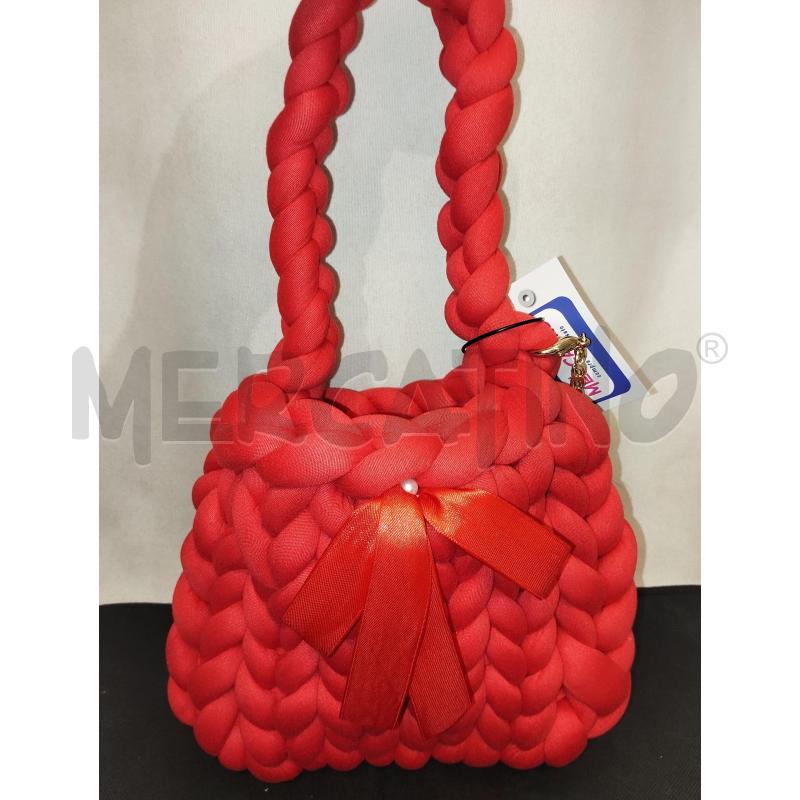 BORSA DONNA ARTIGIALNALI INTRECCIATO ROSSA | Mercatino dell'Usato Catania stazione centrale 1