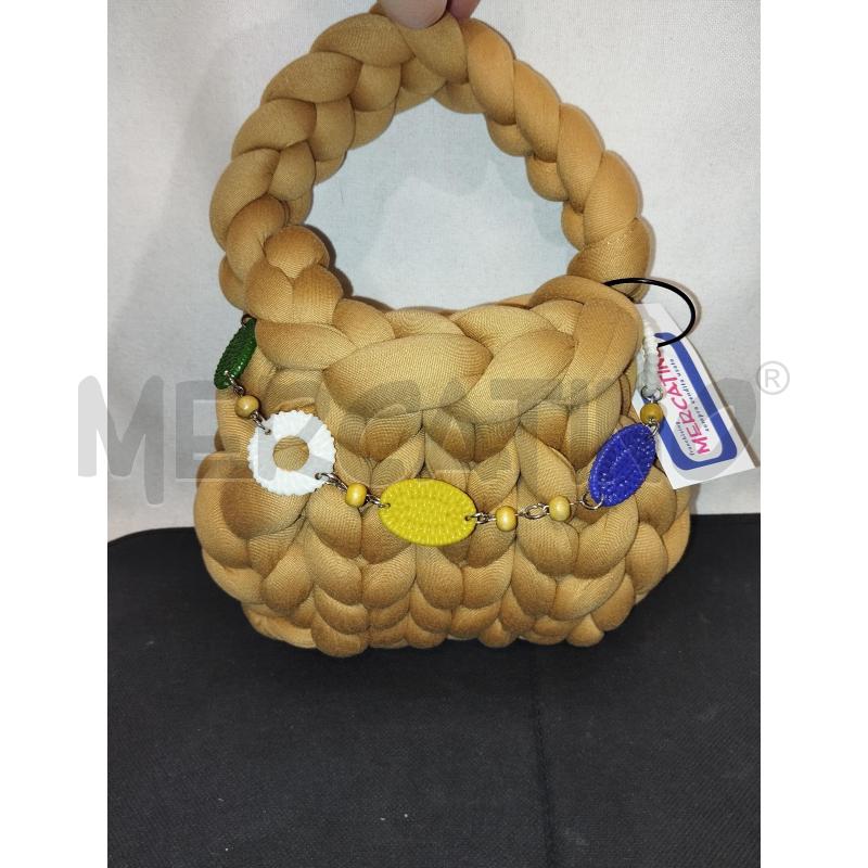 BORSA DONNA ARTIGIANALI BEIGE INTRCCIATO | Mercatino dell'Usato Catania stazione centrale 1