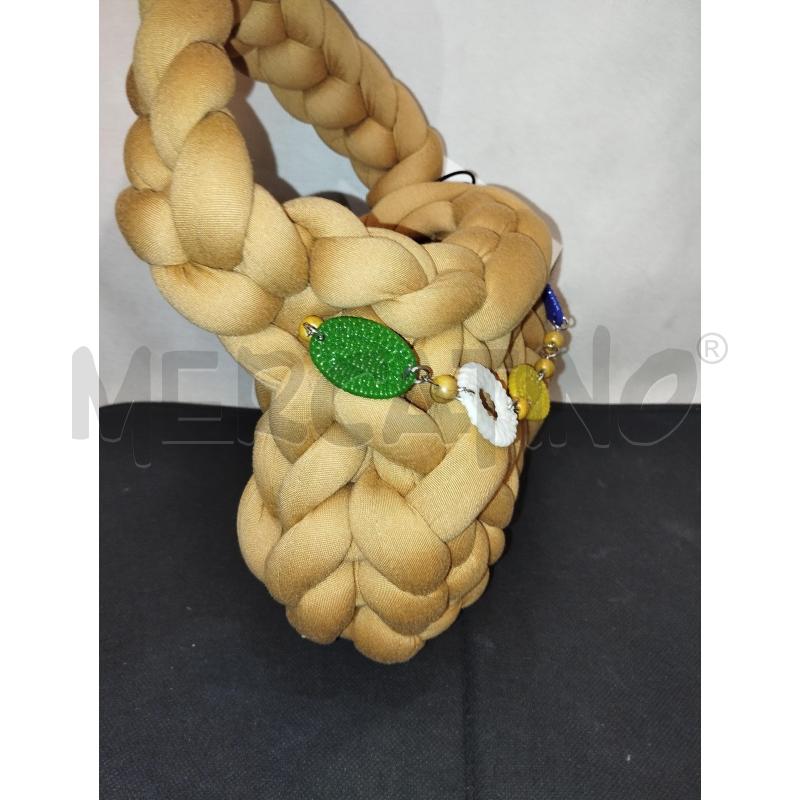 BORSA DONNA ARTIGIANALI BEIGE INTRCCIATO | Mercatino dell'Usato Catania stazione centrale 2