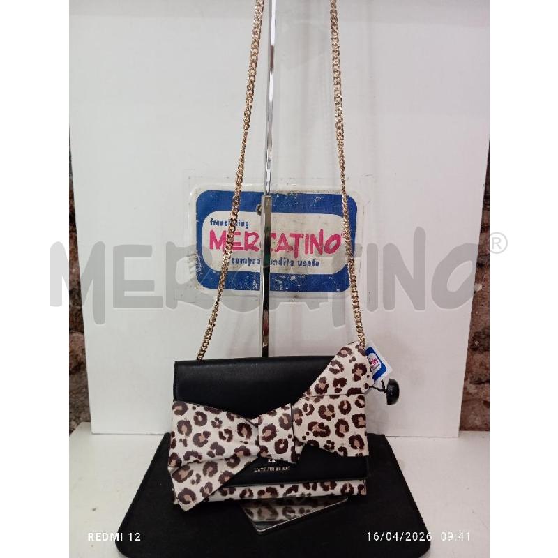 BORSA DONNA ATELIER DU SAC NERA CON FIOCCO MACULATO | Mercatino dell'Usato Catania stazione centrale 1