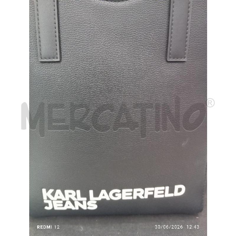 BORSA DONNA A SPALLA NERA KARL LAGERFELD JEANS  | Mercatino dell'Usato Catania stazione centrale 4