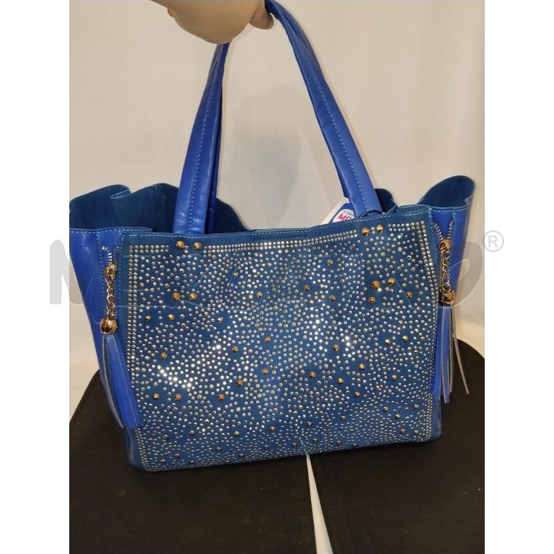 BORSA DONNA BLU ELETTRICO CON BORCHE E STRASS | Mercatino dell'Usato Catania stazione centrale 1
