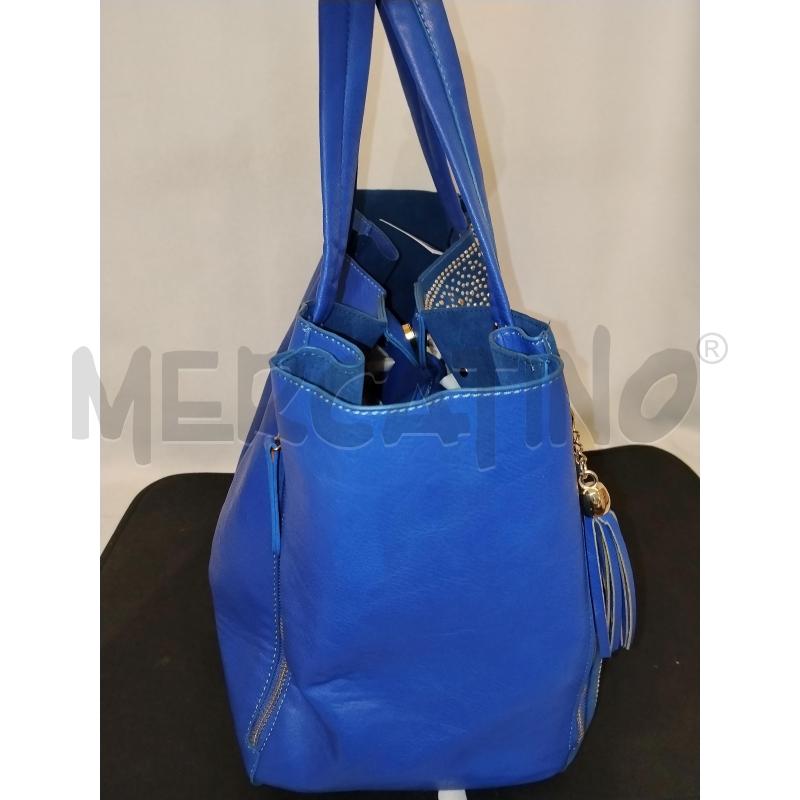 BORSA DONNA BLU ELETTRICO CON BORCHE E STRASS | Mercatino dell'Usato Catania stazione centrale 2