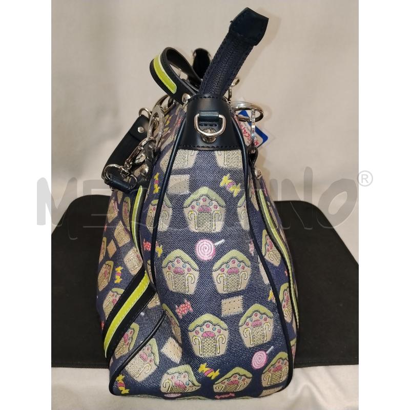 BORSA DONNA BRACCIALINI BLU  STAMPATA  | Mercatino dell'Usato Catania stazione centrale 2