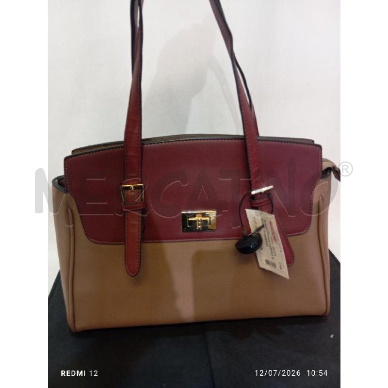 BORSA DONNA CARPISA BEIGE E BORDEAUX | Mercatino dell'Usato Catania stazione centrale 1