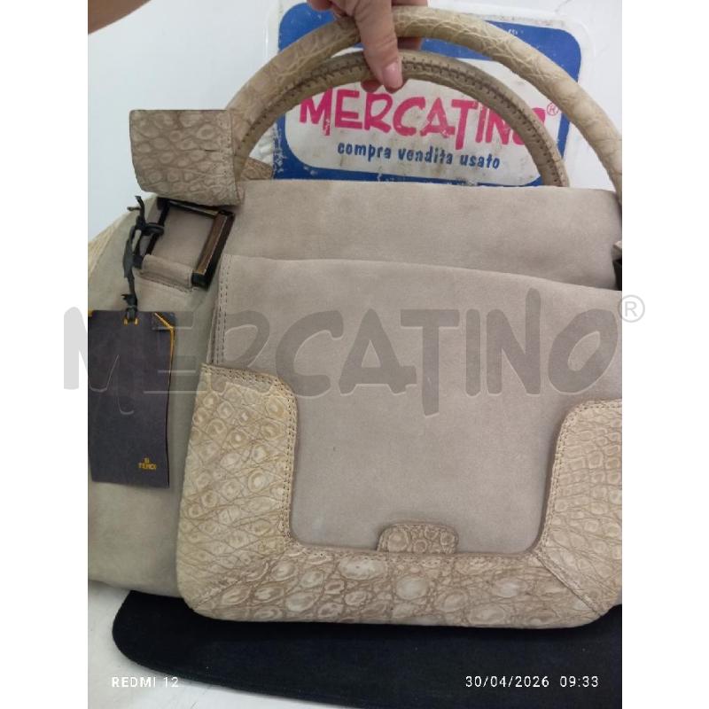 BORSA DONNA FENDI CAMOSCIO E PELLE TORTORA | Mercatino dell'Usato Catania stazione centrale 5