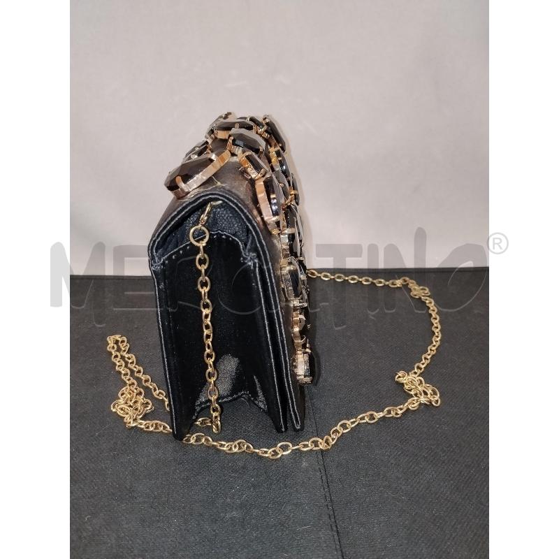 BORSA DONNA INTREND NERA CON PIETRE GIOIELLO NERE | Mercatino dell'Usato Catania stazione centrale 2