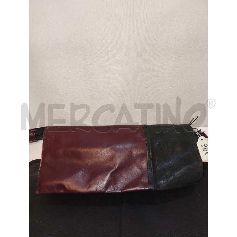 BORSA DONNA IN PELLE BORDEAUX E NERA | Mercatino dell'Usato Catania stazione centrale 1